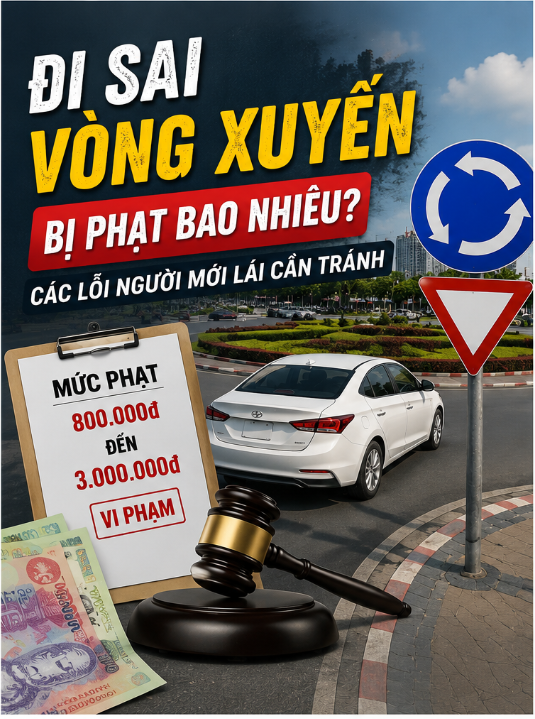 Đi sai vòng xuyến bị phạt bao nhiêu? Các lỗi người mới lái cần tránh