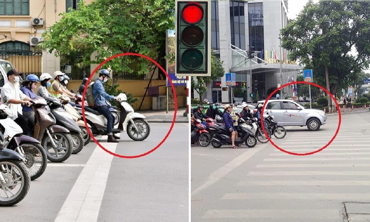 Lỡ dừng quá vạch đèn đỏ có bị phạt không?